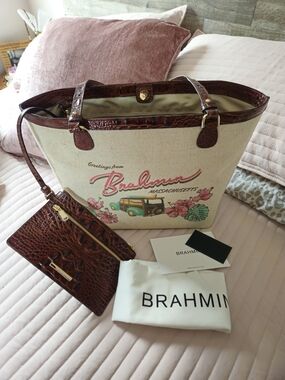 Brahmin Canvas Logo Tote NWT
